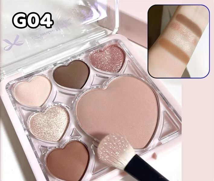 Bảng Phấn Mắt Má 6 Ô Gogo Tales Sweetish Trái Tim 12G (14/12/2027)