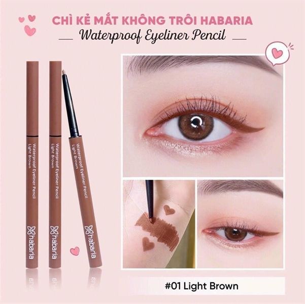 Chì Kẻ Mắt Habaria Waterproof Eyeliner Pencil