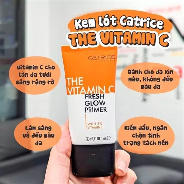 Kem Lót Cấp Ẩm Catrice Clean ID Vitamin C Fresh Glow Primer 30ml (01/2027)