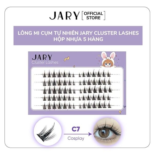 LÔNG MI CỤM TỰ NHIÊN JARY CLUSTER LASHES HỘP NHỰA 5 HÀNG