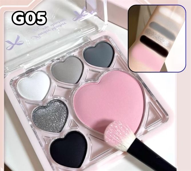 Bảng Phấn Mắt Má 6 Ô Gogo Tales Sweetish Trái Tim 12G (14/12/2027)