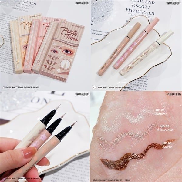 Bút Kẻ Mắt Nhũ Kim Tuyến Sivanna Colors Hf938 Thái Lan (3/2028)