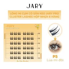 LÔNG MI CỤM CÓ SẴN KEO JARY PRO CLUSTER LASHES HỘP NHỰA 6 HÀNG