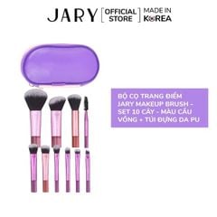 Bộ Cọ Trang Điểm 10 Cây Jary Makeup Brush - Túi Đựng Da Pu