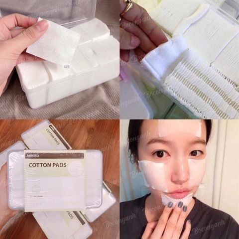 BÔNG TẨY TRANG + THẤM LOTION MINISO HỘP 475 MIẾNG