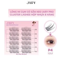 LÔNG MI CỤM CÓ SẴN KEO JARY PRO CLUSTER LASHES HỘP NHỰA 6 HÀNG
