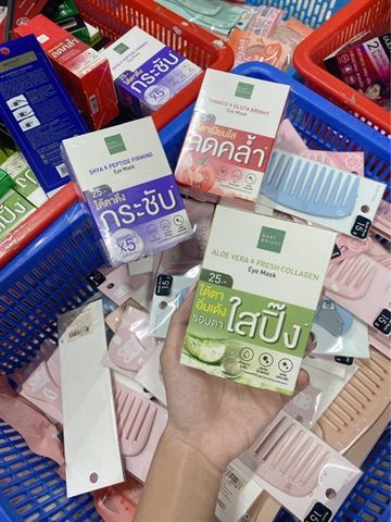 #ALOE VERA & FRESH COLLAGEN - HỘP 6 CẶP MẶT NẠ MẮT DƯỠNG SÁNG NGĂN LÃO HÓA BABY BRIGHT NỘI ĐỊA THÁI