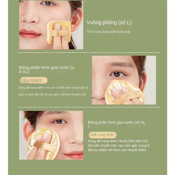 Mút Trang Điểm Cotton Amortals Kèm Hộp Cao Cấp