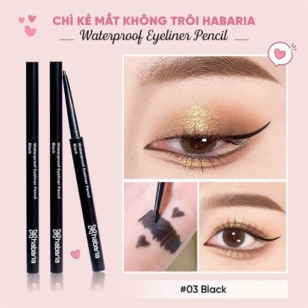 Chì Kẻ Mắt Habaria Waterproof Eyeliner Pencil