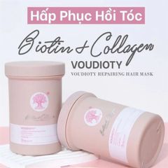 Kem Ủ Tóc Phục Hồi Voudioty Biotin Collagen Pink Hủ 500ml
