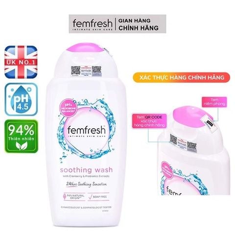 #Hồng - Dung Dịch Vệ Sinh Femfresh *Soothing Ultimate* 250ml (Cấp Ẩm)