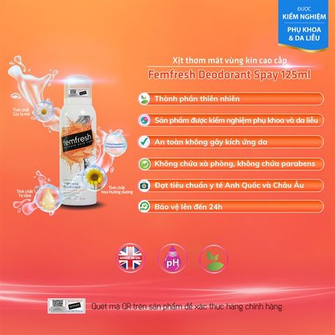 #Cam - Xịt Thơm Vùng Kín Femfresh Deodorant 125Ml(8/2025)