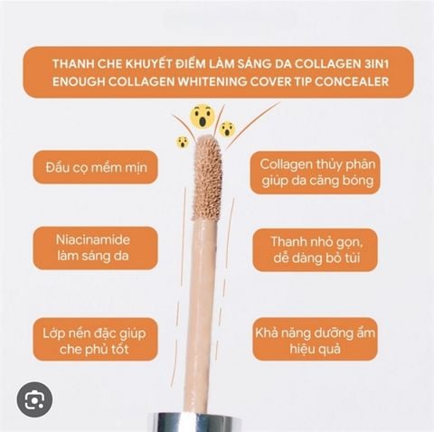 Che Khuyết Điểm Enough Collagen 3in1 Whitening Cover Hàn Quốc (10/2026)