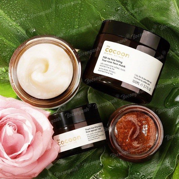 MẶT NẠ HOA HỒNG DƯỠNG ẨM THE COCOON SIZE LỚN 100ML