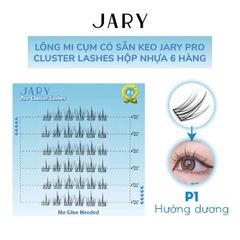 LÔNG MI CỤM CÓ SẴN KEO JARY PRO CLUSTER LASHES HỘP NHỰA 6 HÀNG