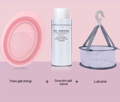 Bộ Dụng Cụ Vệ Sinh Cọ Trang Điểm (Set 3 Món)