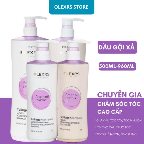 [Bản Tím] Dầu Gội Olexrs + Hair Salon Argan Oil Collagen