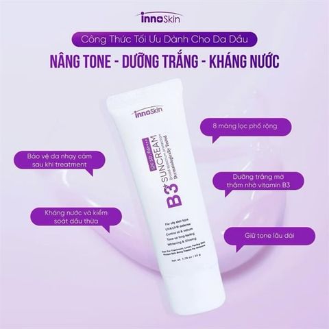 Kem Chống Nắng Phổ Rộng Innoskin B3 Suncream SPF50+ PA++++ (10/2027)