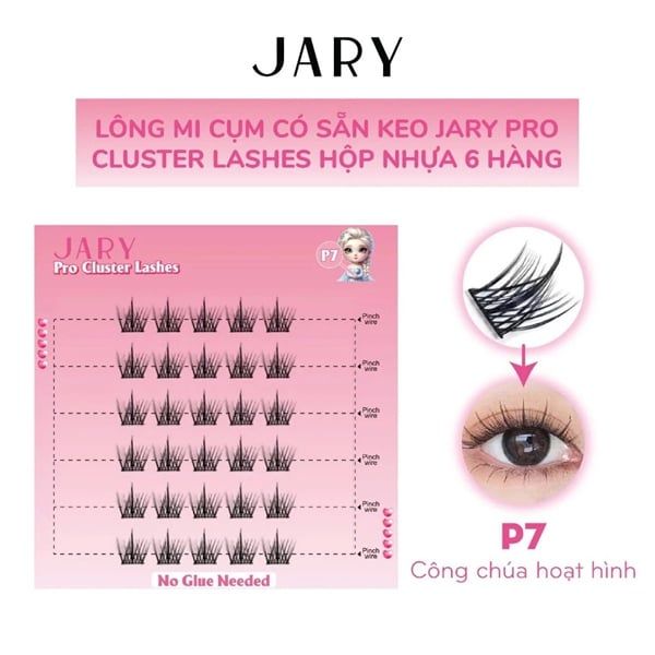 Lông Mi cụm Jary Cluster Lashes Hộp Nhựa 5 Hàng