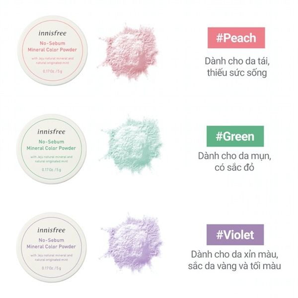 #GREEN - PHẤN PHỦ BỘT INNISFREE MINERAL COLOR POWDER 5G