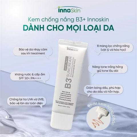 Kem Chống Nắng Phổ Rộng Innoskin B3 Suncream SPF50+ PA++++ (10/2027)