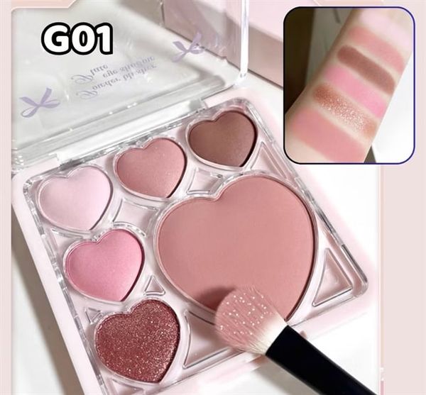 Bảng Phấn Mắt Má 6 Ô Gogo Tales Sweetish Trái Tim 12G (14/12/2027)