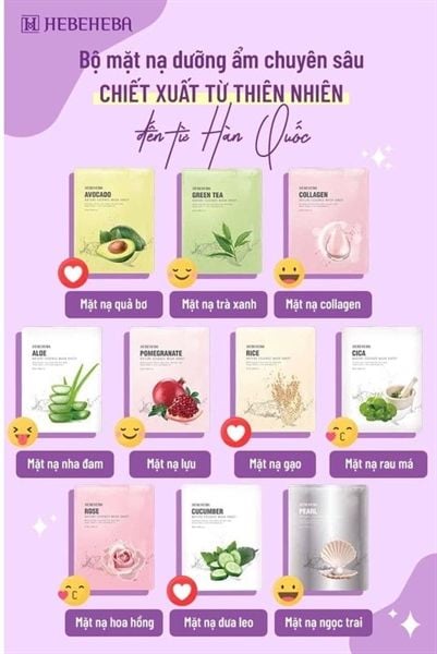 Mặt Nạ Hebeheba Nature Essence Hàn Quốc 25ml (Nk) (5/2025)