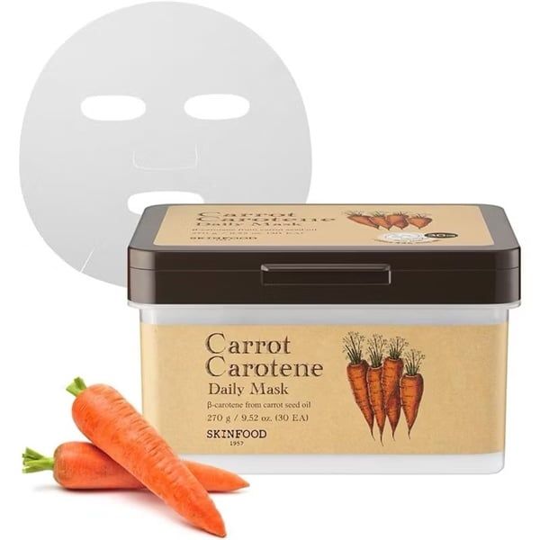 Hộp 30 Miếng Mặt Nạ Dưỡng Da Skinfood Carrot Carotene Daily 270G (18/9/2027)