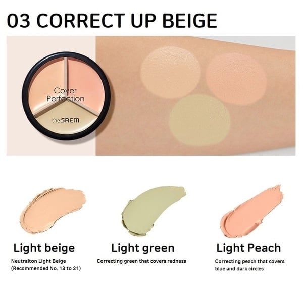 Che Khuyết Điểm 3 Ô The Saem Cover Perfection Hàn Quốc (03/2028)