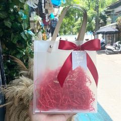 Túi Quà Trong Suốt Nơ Đỏ Gắn Tag Thank You