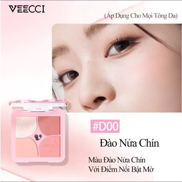 Phấn Má Hồng Veecci 4 Ô Kèm Highlight 6G (10/11/2027)