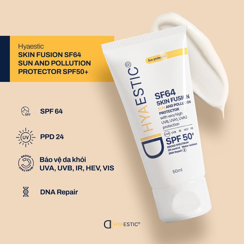 Kem Chống Nắng Bảo Vệ Tối Đa Hyaestic SF64 Skin Fusion SPF50+ (12/2027) (NK)