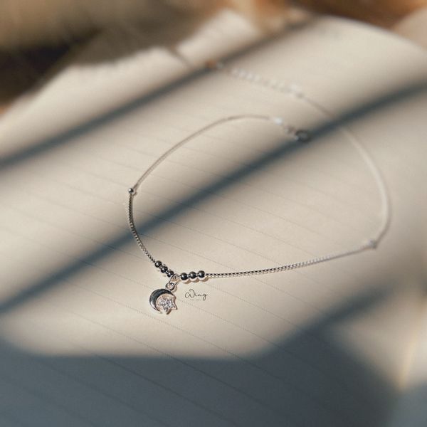  Lắc Chân Trăng Trơn Sao Gắn Đá (Chiếc) 