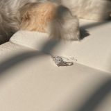  Nhẫn Mặt Tim Đá Viền Đá Lấp Lánh (Chiếc) 