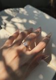  Nhẫn Ổ Đá 4 Trấu Tròn Phối 6 Đá Oval Hai Bên (Chiếc) 