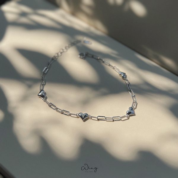  Lắc Tay 4 Tim Nhỏ Dây Xích 