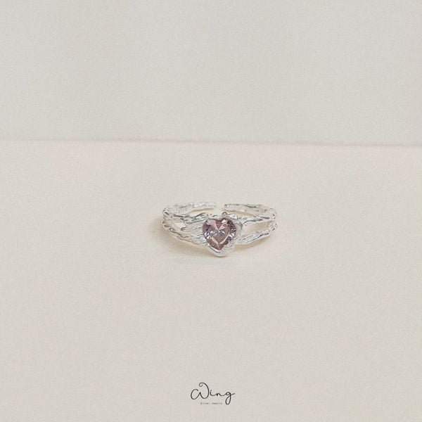  Nhẫn Mặt Đá Tim Hồng Chiến Binh Điều Chỉnh Size (Chiếc) 