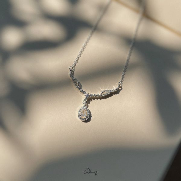  Dây Chuyền Cánh Thiên Thần Giọt Nước Lấp Lánh 