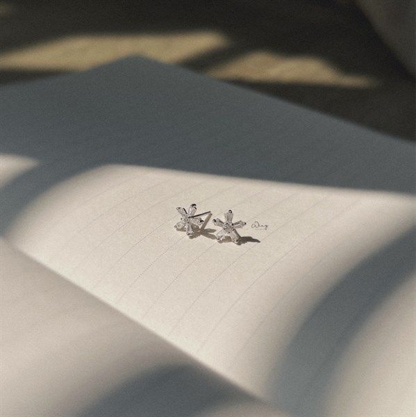  Khuyên Tai Hoa 5 Cánh Đá Dài Mini (Đôi) 