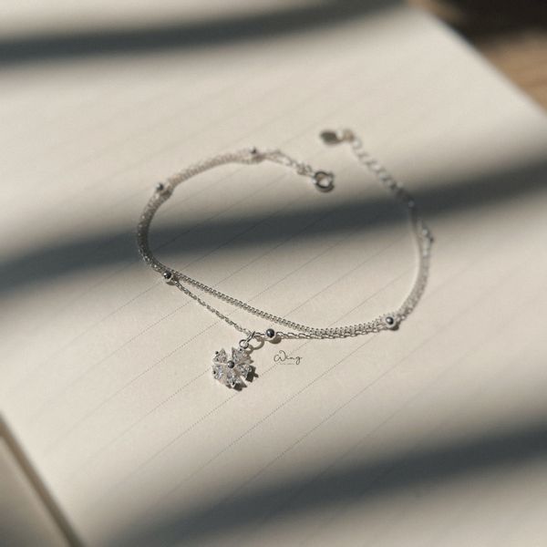  Lắc Tay Bông Hoa 5 Cánh Gắn Đá Dây Kép 