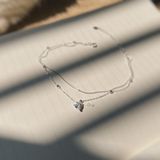  Lắc Chân Dây Kép Mặt Tim Đá 