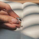 Nhẫn Nam Thân Trơn Mo Tròn Gắn Đá Giữa (Chiếc) 