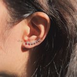  Khuyên Kẹp Sát Tai Dải Đá Tim (Đôi) 