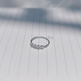  Nhẫn mặt 4 Viên Đá Vát Chéo Thân Trơn (Chiếc) 