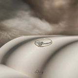  Nhẫn Mặt Đá Tim Thân Xoắn Trơn (Chiếc) 