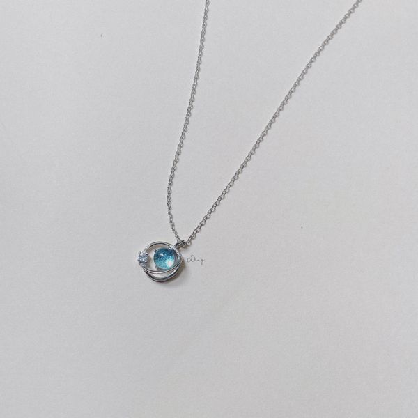  Dây Chuyền Sao Thổ Đá Xanh 