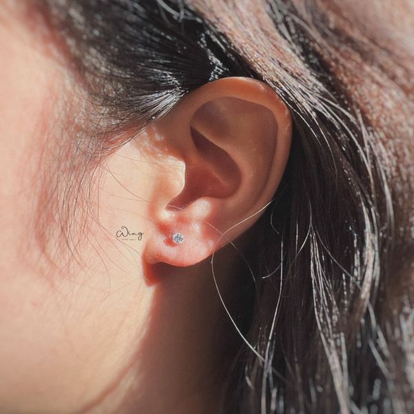  Khuyên Tai Chốt Vặn Đá Trắng Trơn 3 Ly 