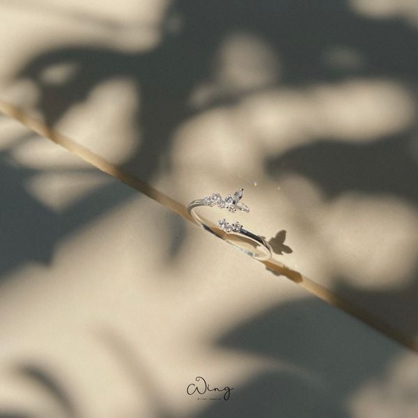  Nhẫn Bướm Đá Nhỏ Đính Đá Chỉnh Size (Chiếc) 