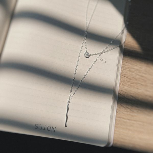  Dây Chuyền Mặt Tròn Thanh Dây Kép (Chiếc) 