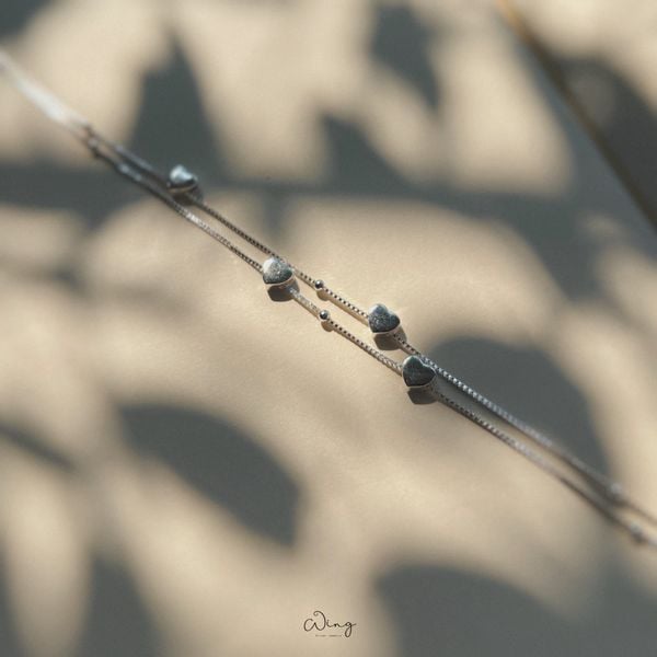  Lắc Chân 4 Tim Trơn Dây Kép 